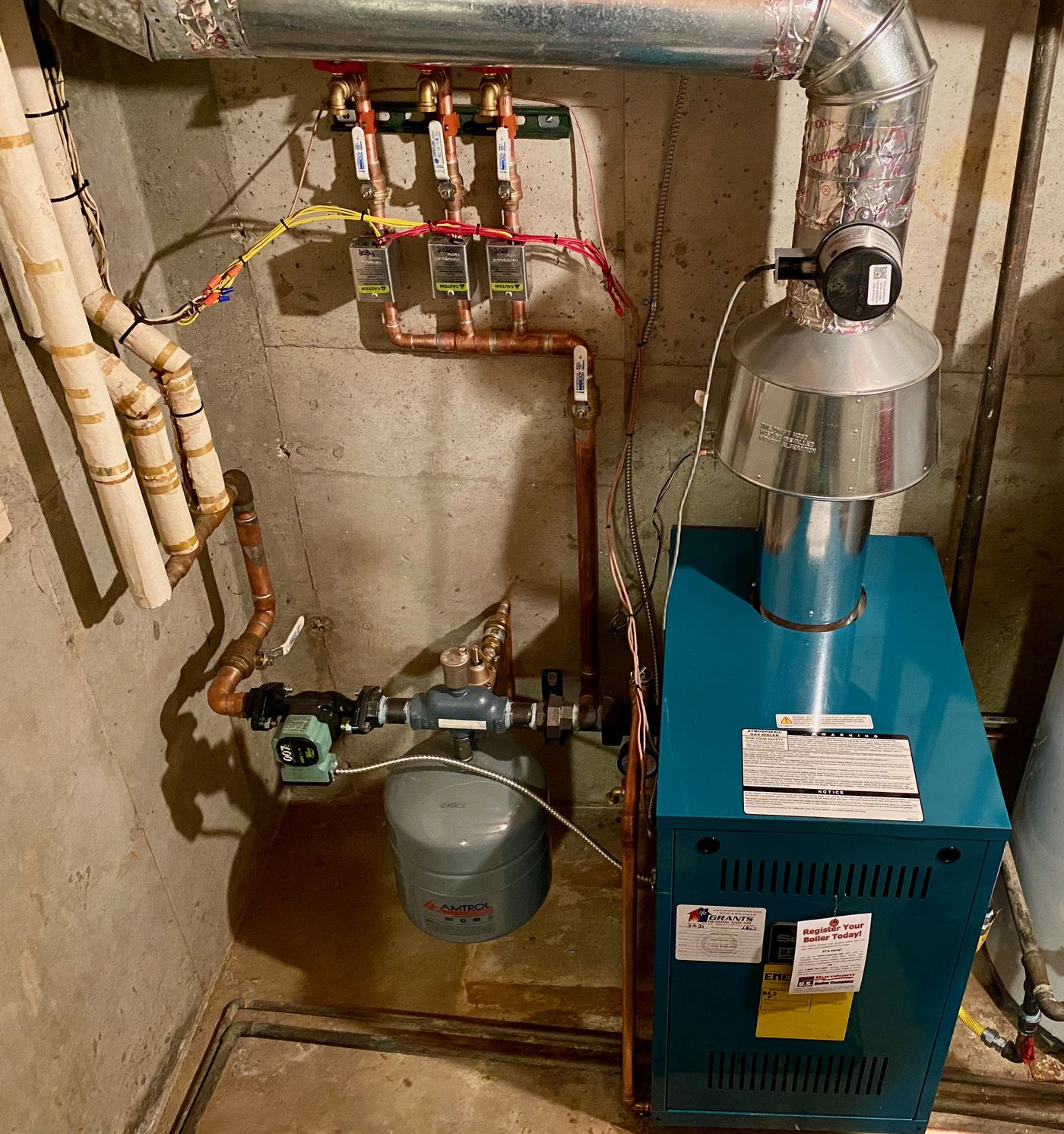 US Boiler hydronic system with zone valves