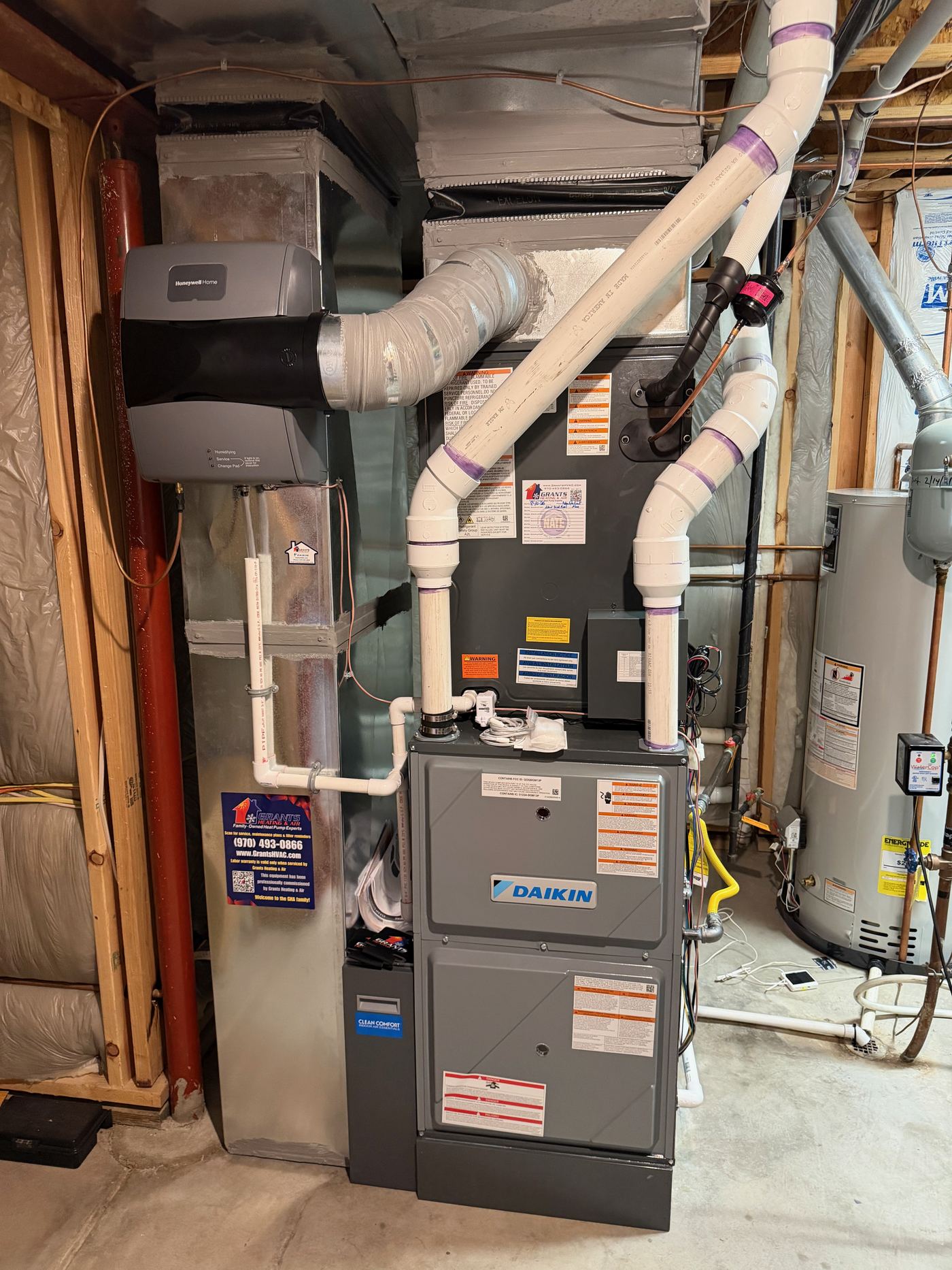 Daikin furnace with Honeywell humidifier